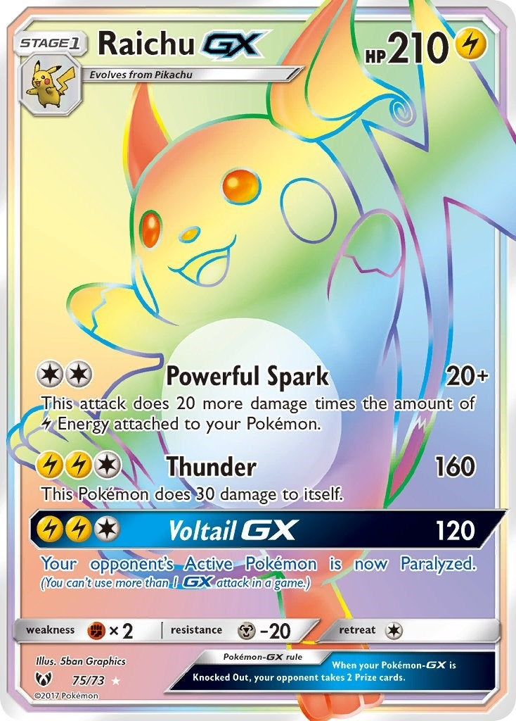Image for Raichu GX (Secret) (75/73) [Shining Legends] - Pokemon