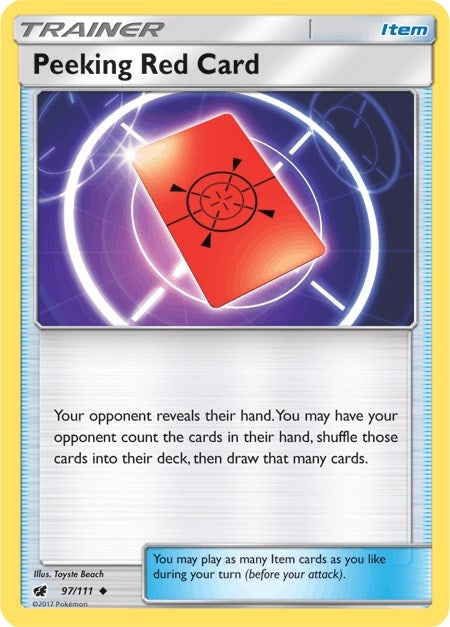 Image for Peeking Red Card (97/111) [SM - Crimson Invasion] - Pokemon