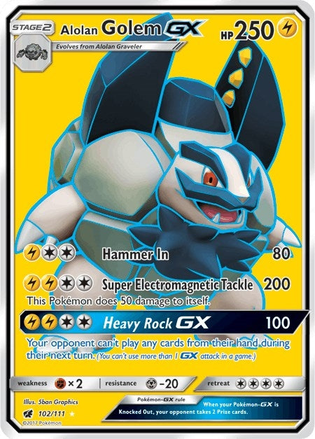 Image for Alolan Golem GX (Full Art) (102/111) [SM - Crimson Invasion] - Pokemon