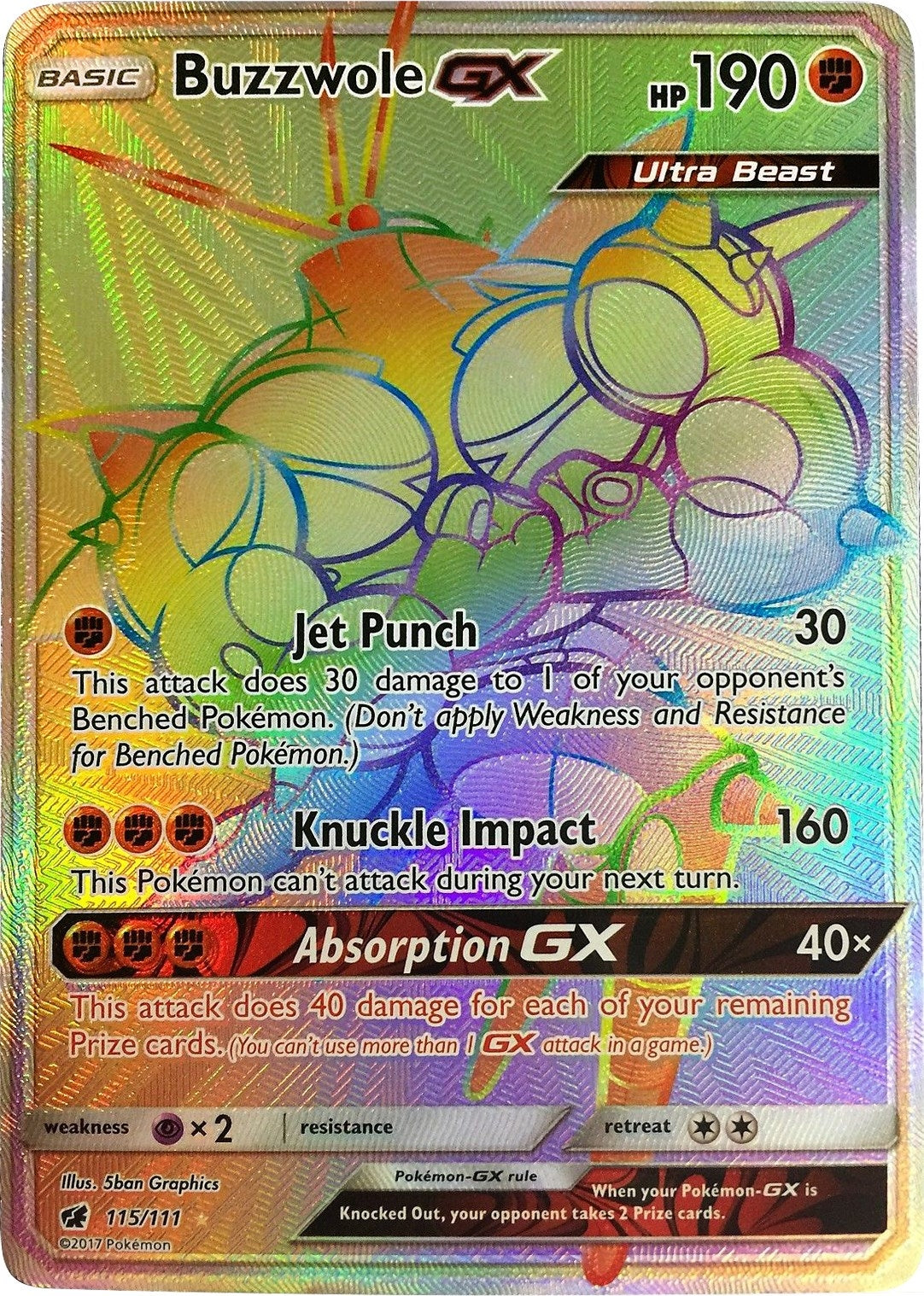 Image for Buzzwole GX (Secret) (115/111) [SM - Crimson Invasion] - Pokemon