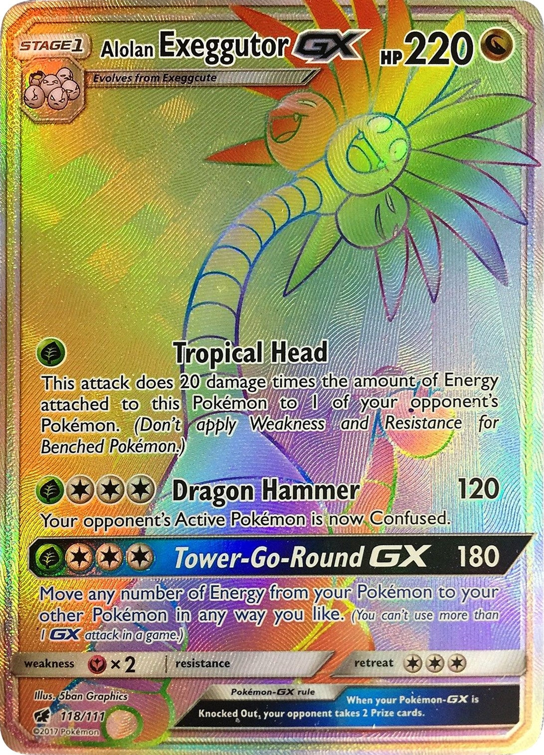 Image for Alolan Exeggutor GX (Secret) (118/111) [SM - Crimson Invasion] - Pokemon