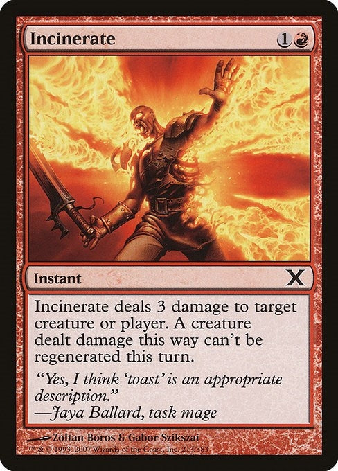 Image for Incinerate (213) [10th Edition] - Magic: The Gathering