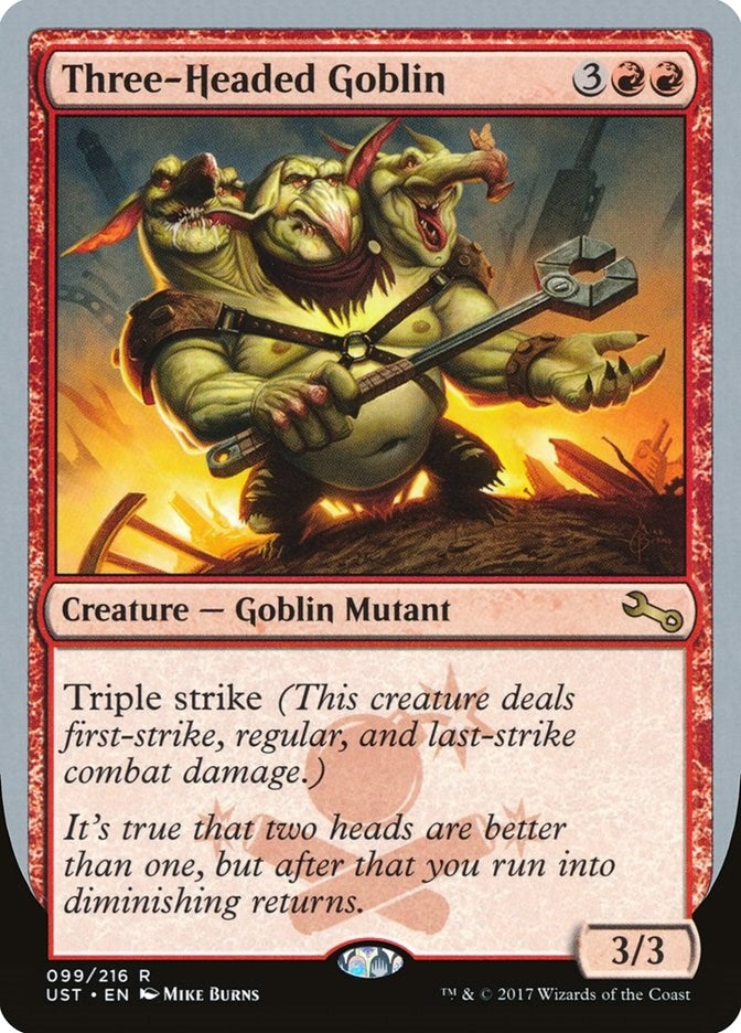 Image for Three-Headed Goblin (99) [Unstable] - Magic: The Gathering