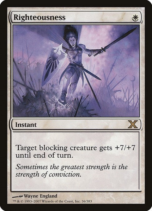 Image for Righteousness (36) [10th Edition] - Magic: The Gathering
