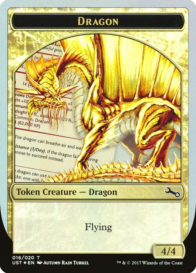 Image for Dragon Token (Gold) (16) [Unstable] - Magic: The Gathering