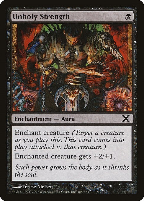 Image for Unholy Strength (185) [10th Edition] - Magic: The Gathering