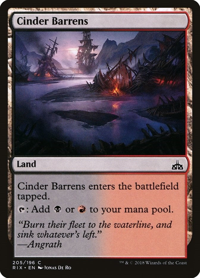 Image for Cinder Barrens (205) [Rivals of Ixalan] - Magic: The Gathering