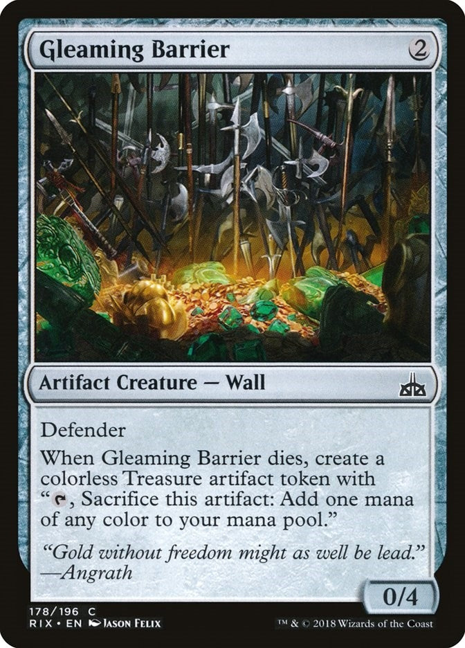 Image for Gleaming Barrier (178) [Rivals of Ixalan] - Magic: The Gathering
