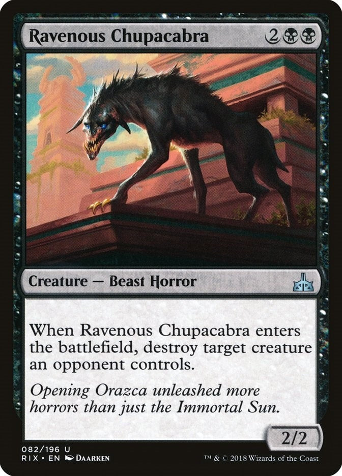 Image for Ravenous Chupacabra (82) [Rivals of Ixalan] - Magic: The Gathering