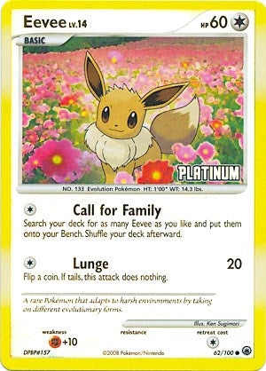 Image for Eevee - 62/100 [Platinum] (062/100) [Burger King Promos] - Pokemon