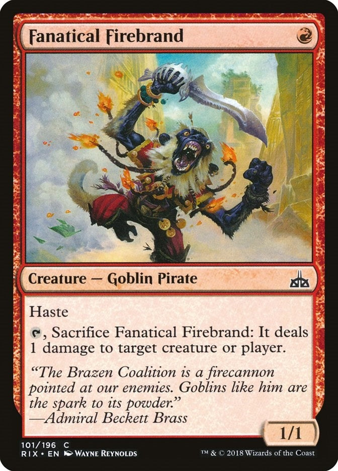 Image for Fanatical Firebrand (101) [Rivals of Ixalan] - Magic: The Gathering