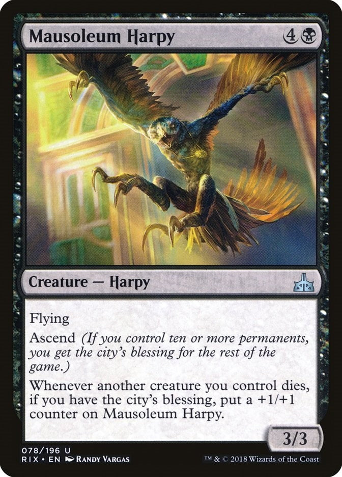 Image for Mausoleum Harpy (78) [Rivals of Ixalan] - Magic: The Gathering
