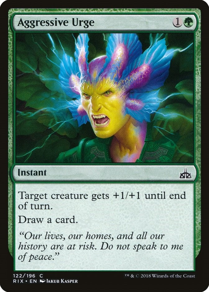 Image for Aggressive Urge (122) [Rivals of Ixalan] - Magic: The Gathering