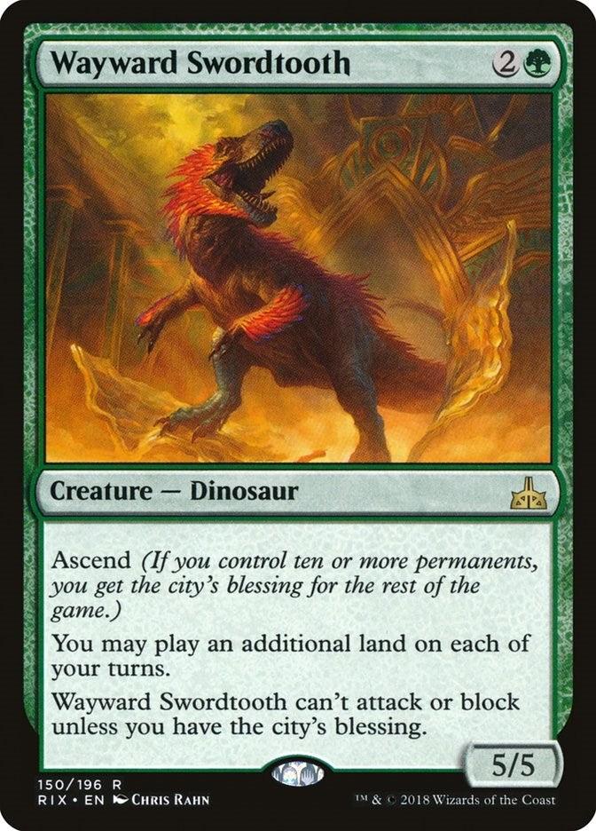 Image for Wayward Swordtooth (150) [Rivals of Ixalan] - Magic: The Gathering