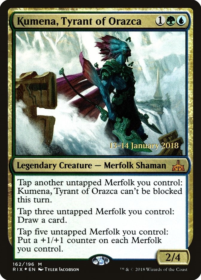 Image for Kumena, Tyrant of Orazca (162) [Prerelease Cards] - Magic: The Gathering