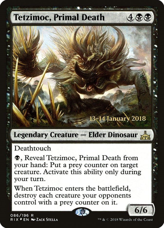 Image for Tetzimoc, Primal Death (86) [Prerelease Cards] - Magic: The Gathering