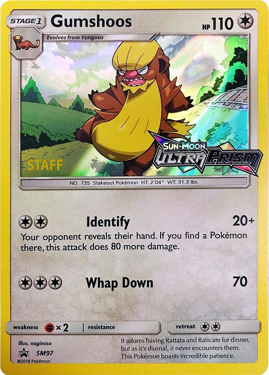 Image for Gumshoos - SM97 (Prerelease) [Staff] (SM97) [SM Promos] - Pokemon