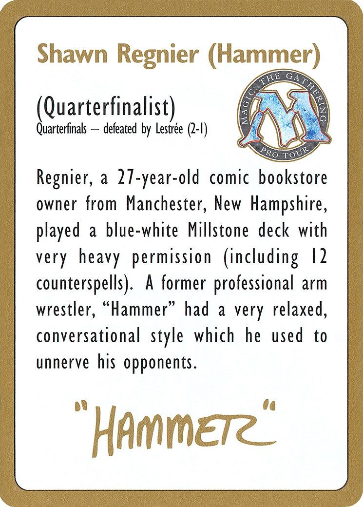 Image for 1996 Shawn "Hammer" Regnier Biography Card [World Championship Decks] - Magic: The Gathering