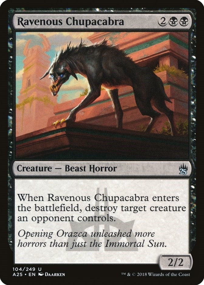 Image for Ravenous Chupacabra (104) [Masters 25] - Magic: The Gathering