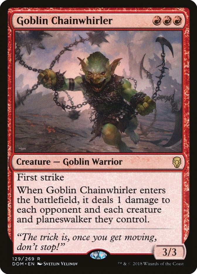 Image for Goblin Chainwhirler (129) [Dominaria] - Magic: The Gathering