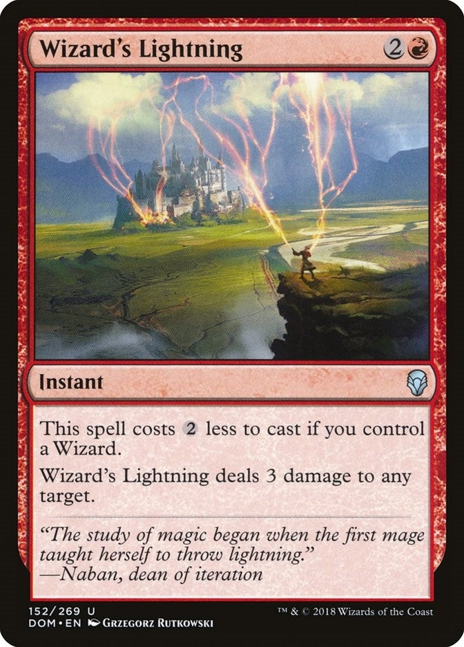Image for Wizard's Lightning (152) [Dominaria] - Magic: The Gathering