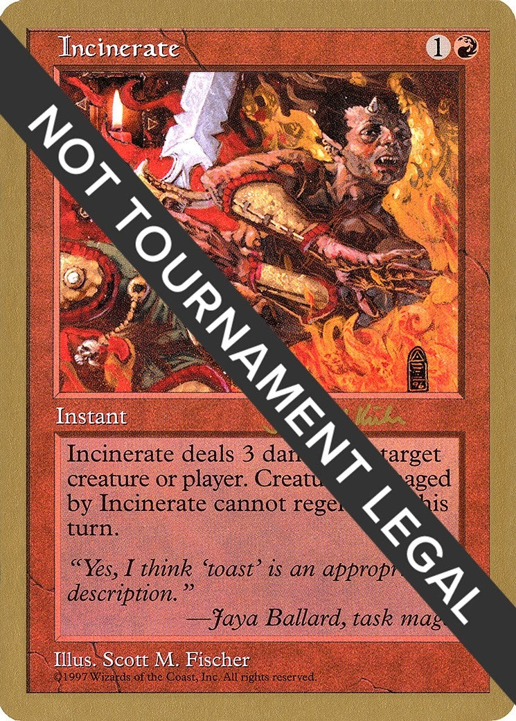 Image for Incinerate - 1997 Janosch Kuhn (5ED) [World Championship Decks] - Magic: The Gathering