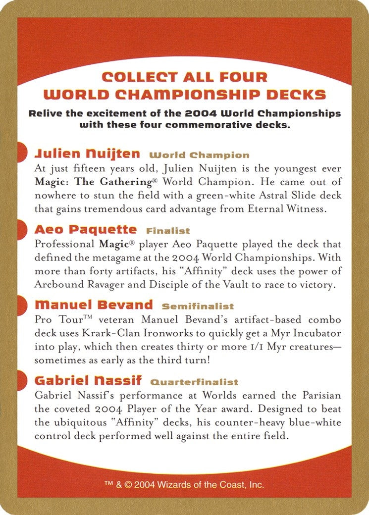 Image for 2004 World Championship Advertisement Card [World Championship Decks] - Magic: The Gathering