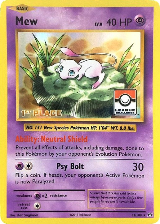 Image for Mew - 53/108 (League Challenge) [1st Place] (053/108) [League & Championship Cards] - Pokemon