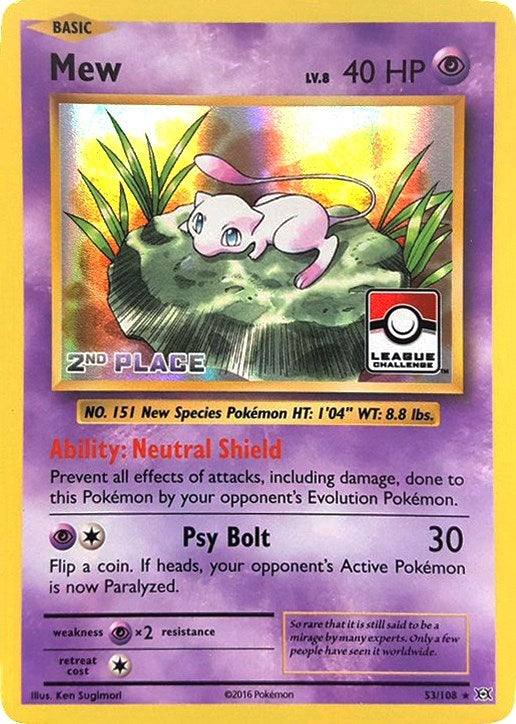 Image for Mew - 53/108 (League Challenge) [2nd Place] (053/108) [League & Championship Cards] - Pokemon