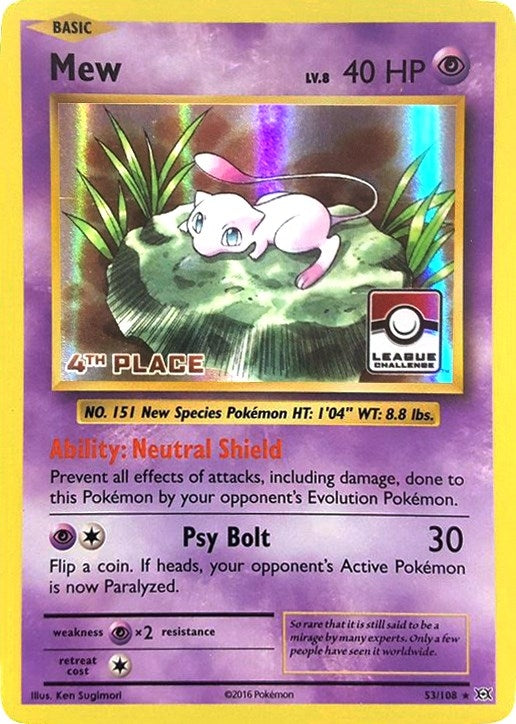 Image for Mew - 53/108 (League Challenge) [4th Place] (053/108) [League & Championship Cards] - Pokemon