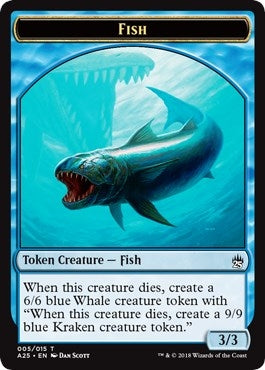 Image for Fish // Kraken Double-Sided Token (5 // 6) [Masters 25] - Magic: The Gathering