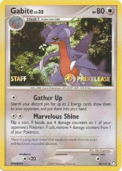 Image for Gabite - 48/123 (Prerelease) [Staff] (48/123) [Diamond and Pearl Promos] - Pokemon