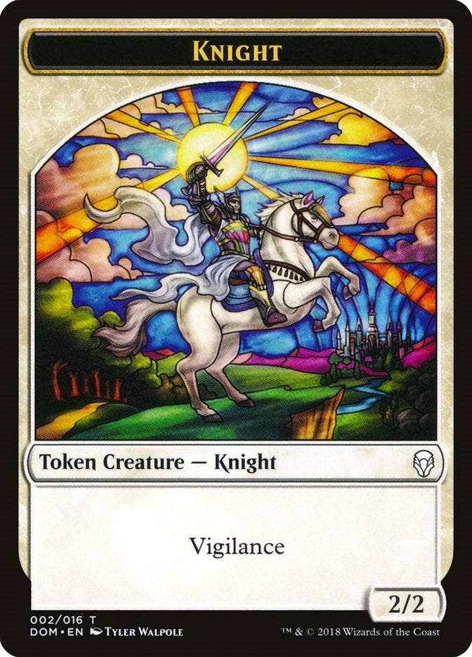 Image for Knight Token (002) (2) [Dominaria] - Magic: The Gathering