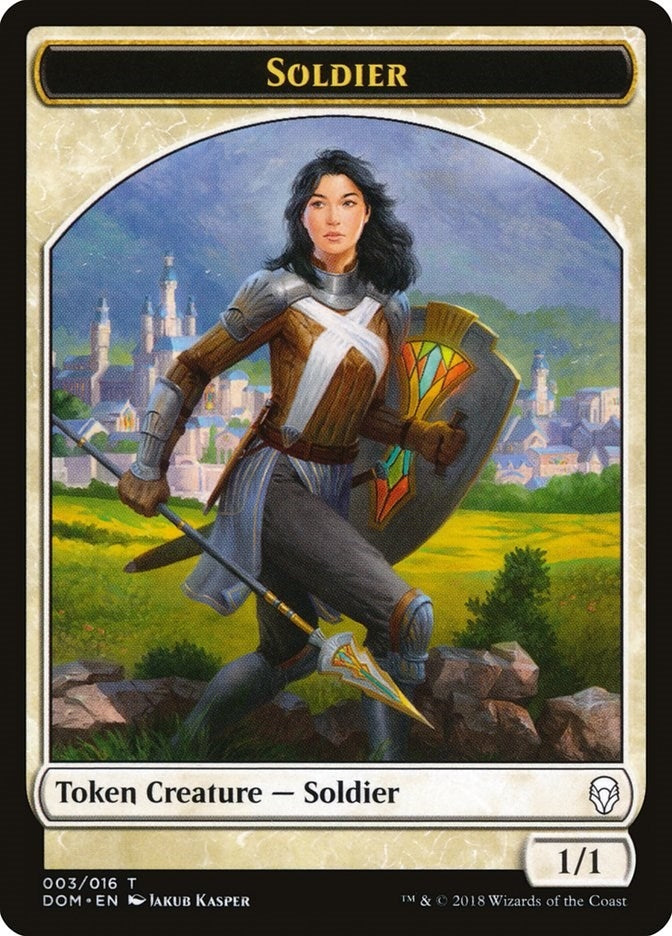 Image for Soldier Token (3) [Dominaria] - Magic: The Gathering