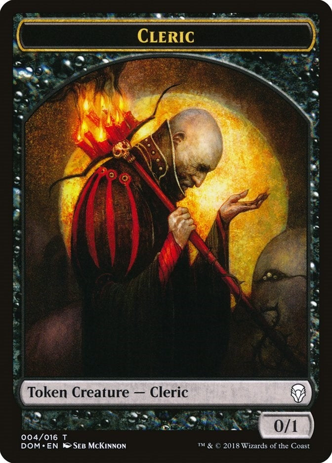 Image for Cleric Token (4) [Dominaria] - Magic: The Gathering