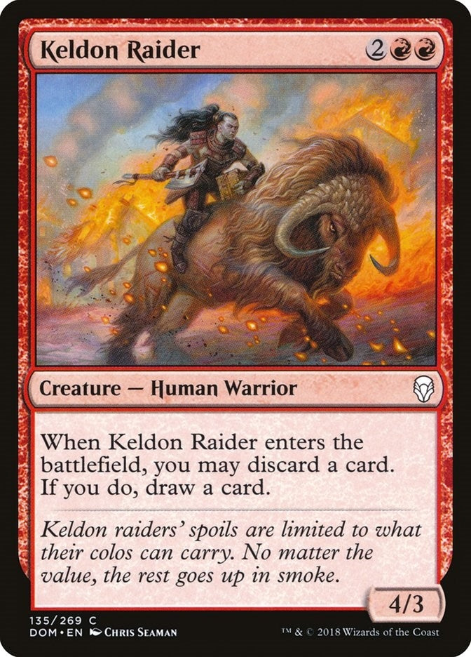Image for Keldon Raider (135) [Dominaria] - Magic: The Gathering