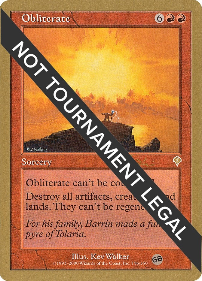 Image for Obliterate - 2001 Jan Tomcani (INV) (SB) [World Championship Decks] - Magic: The Gathering