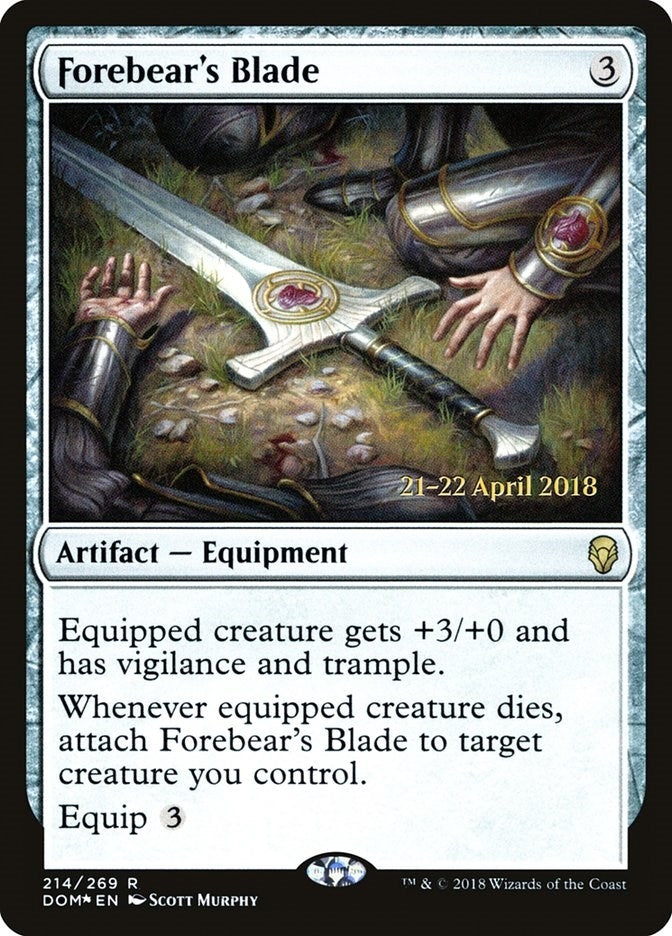Image for Forebear's Blade (214) [Prerelease Cards] - Magic: The Gathering