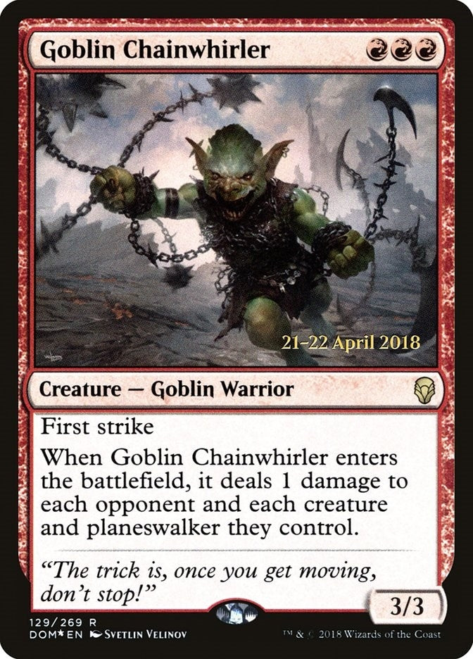 Image for Goblin Chainwhirler (129) [Prerelease Cards] - Magic: The Gathering