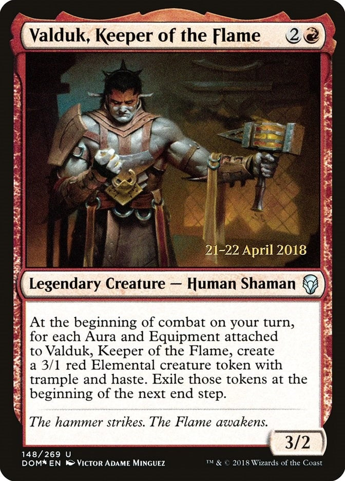 Image for Valduk, Keeper of the Flame (148) [Prerelease Cards] - Magic: The Gathering