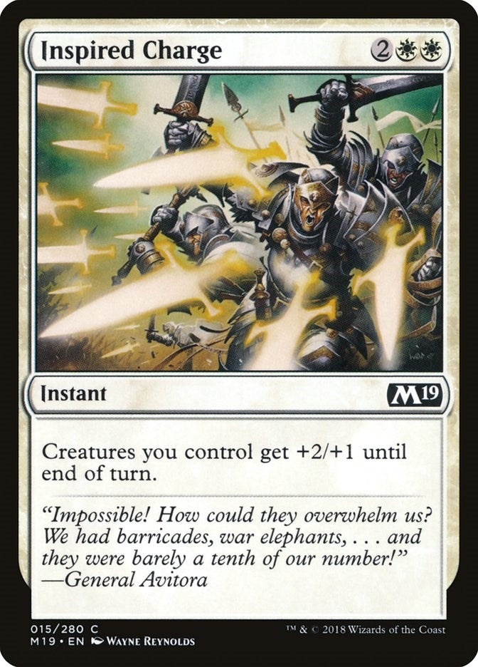 Image for Inspired Charge (15) [Core Set 2019] - Magic: The Gathering
