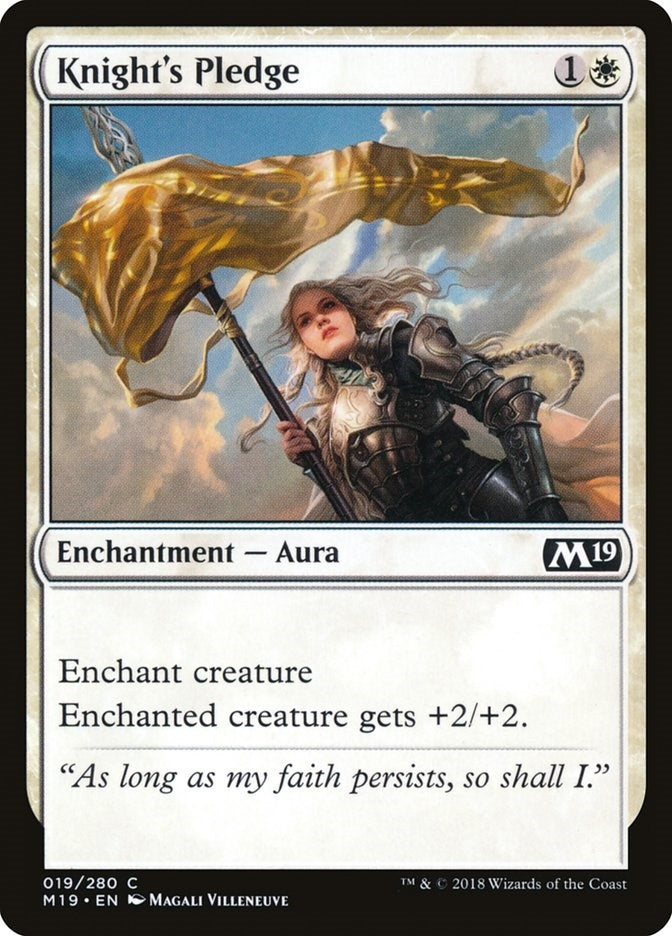 Image for Knight's Pledge (19) [Core Set 2019] - Magic: The Gathering