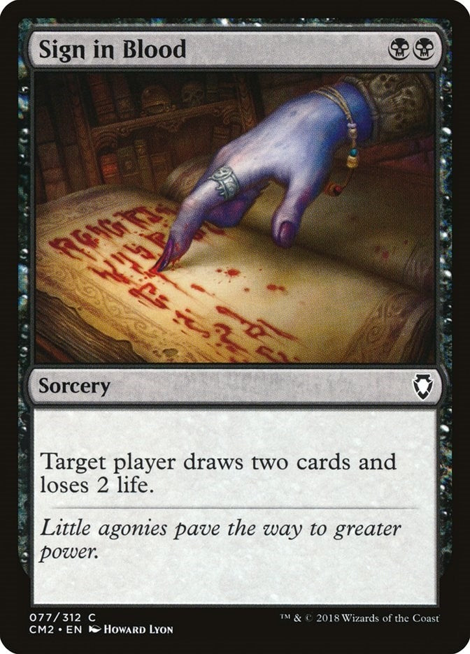 Image for Sign in Blood (77) [Commander Anthology Volume II] - Magic: The Gathering