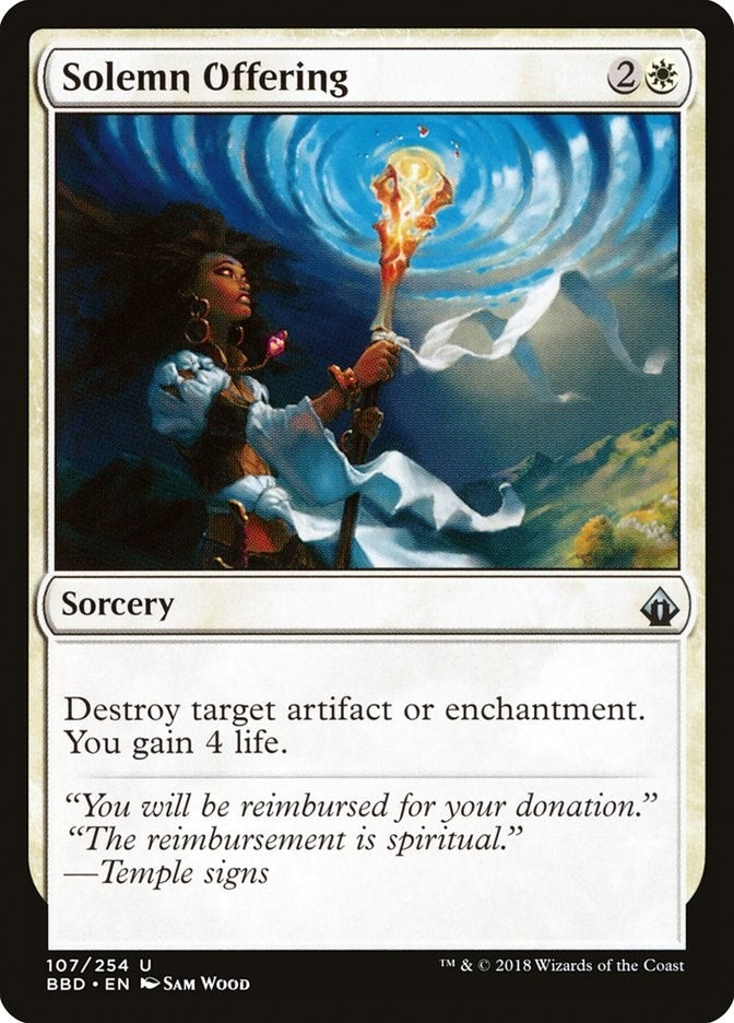 Image for Solemn Offering (107) [Battlebond] - Magic: The Gathering