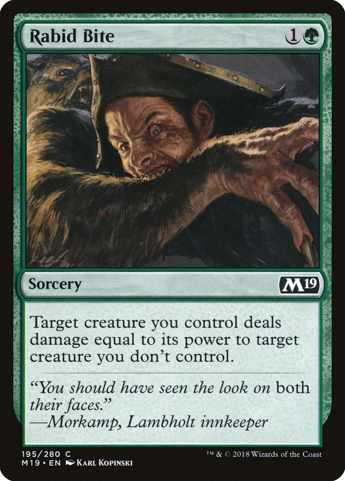 Image for Rabid Bite (195) [Core Set 2019] - Magic: The Gathering