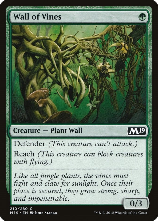 Image for Wall of Vines (210) [Core Set 2019] - Magic: The Gathering