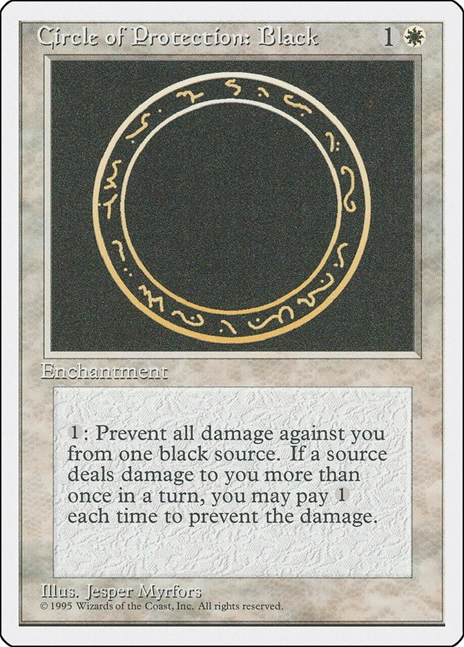 Image for Circle of Protection: Black [Fourth Edition] - Magic: The Gathering