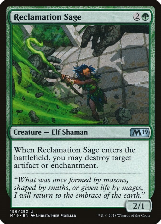 Image for Reclamation Sage (196) [Core Set 2019] - Magic: The Gathering