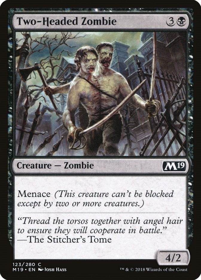 Image for Two-Headed Zombie (123) [Core Set 2019] - Magic: The Gathering