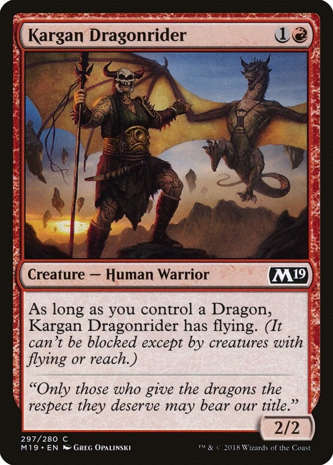 Image for Kargan Dragonrider (297) [Core Set 2019] - Magic: The Gathering